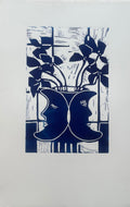 Kløver i månevase, kongeblå